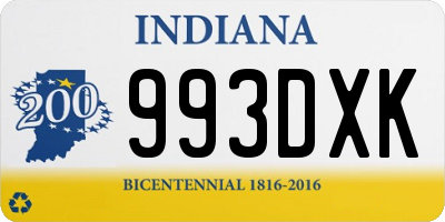 IN license plate 993DXK