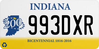 IN license plate 993DXR