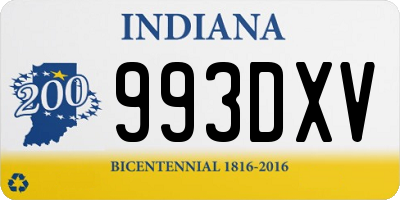 IN license plate 993DXV