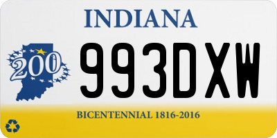 IN license plate 993DXW