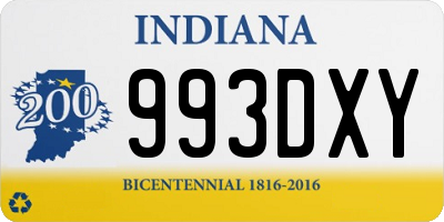 IN license plate 993DXY