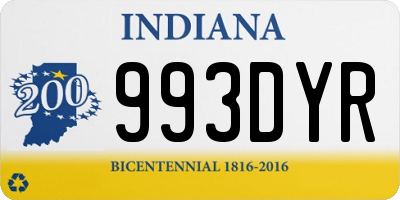 IN license plate 993DYR