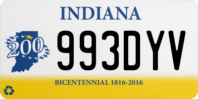 IN license plate 993DYV