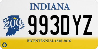 IN license plate 993DYZ