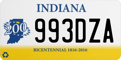 IN license plate 993DZA