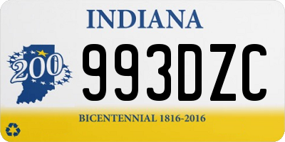 IN license plate 993DZC