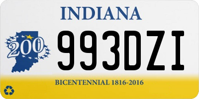 IN license plate 993DZI