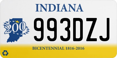 IN license plate 993DZJ