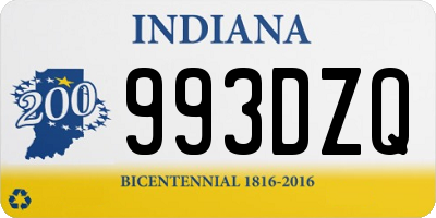 IN license plate 993DZQ