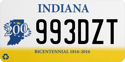 IN license plate 993DZT