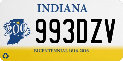 IN license plate 993DZV