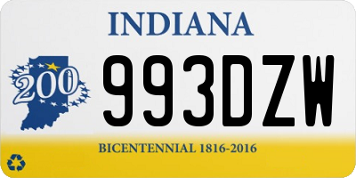 IN license plate 993DZW