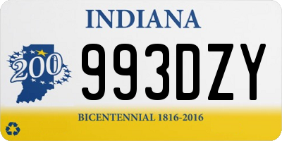 IN license plate 993DZY