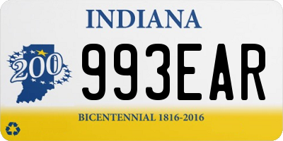 IN license plate 993EAR