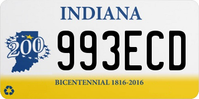 IN license plate 993ECD