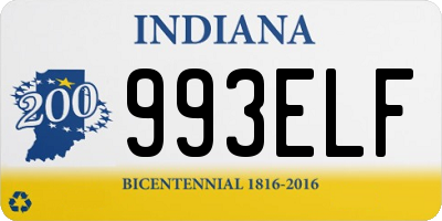 IN license plate 993ELF