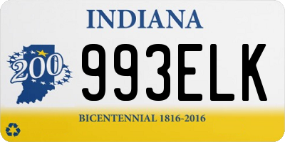 IN license plate 993ELK