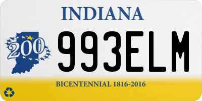 IN license plate 993ELM