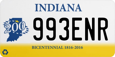 IN license plate 993ENR