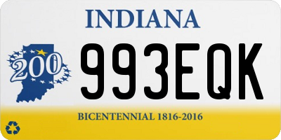 IN license plate 993EQK