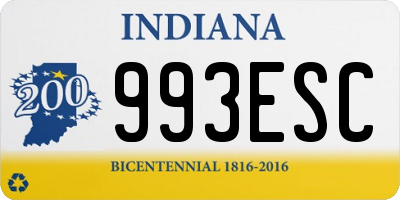 IN license plate 993ESC