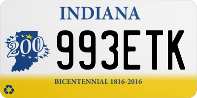 IN license plate 993ETK