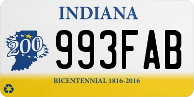 IN license plate 993FAB