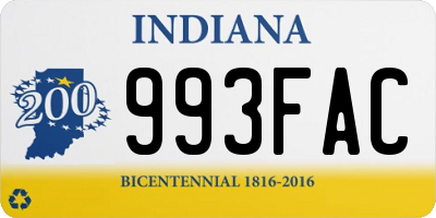 IN license plate 993FAC