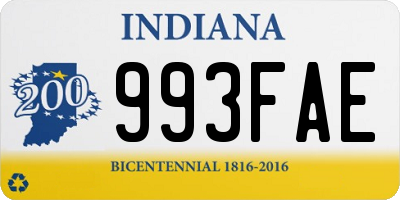 IN license plate 993FAE