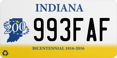 IN license plate 993FAF