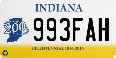 IN license plate 993FAH