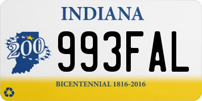 IN license plate 993FAL