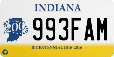 IN license plate 993FAM