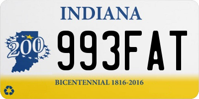 IN license plate 993FAT