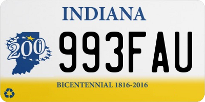 IN license plate 993FAU