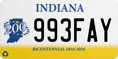 IN license plate 993FAY