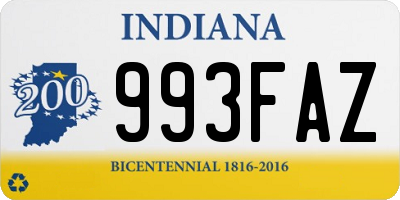 IN license plate 993FAZ