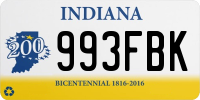 IN license plate 993FBK