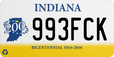 IN license plate 993FCK