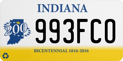 IN license plate 993FCO