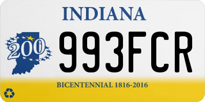 IN license plate 993FCR