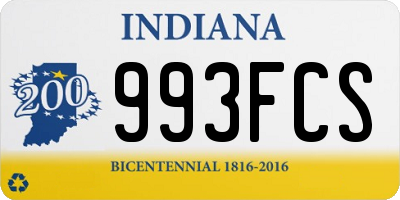 IN license plate 993FCS