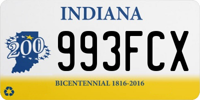 IN license plate 993FCX