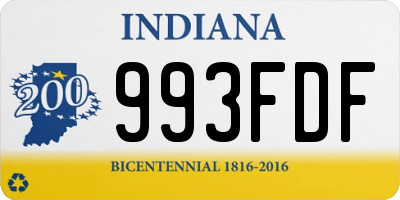 IN license plate 993FDF