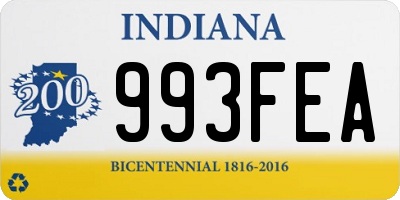 IN license plate 993FEA