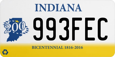 IN license plate 993FEC