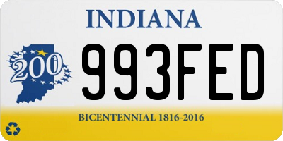 IN license plate 993FED