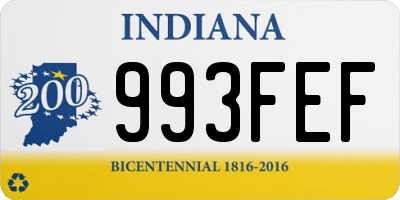 IN license plate 993FEF