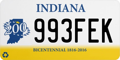 IN license plate 993FEK