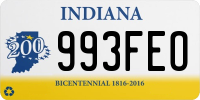 IN license plate 993FEO